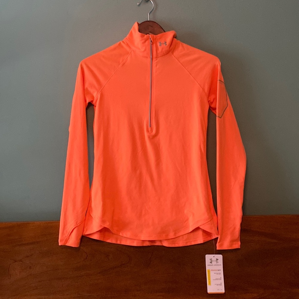 New With Tags Under Armour Running Compression Shirt Orange Size Small